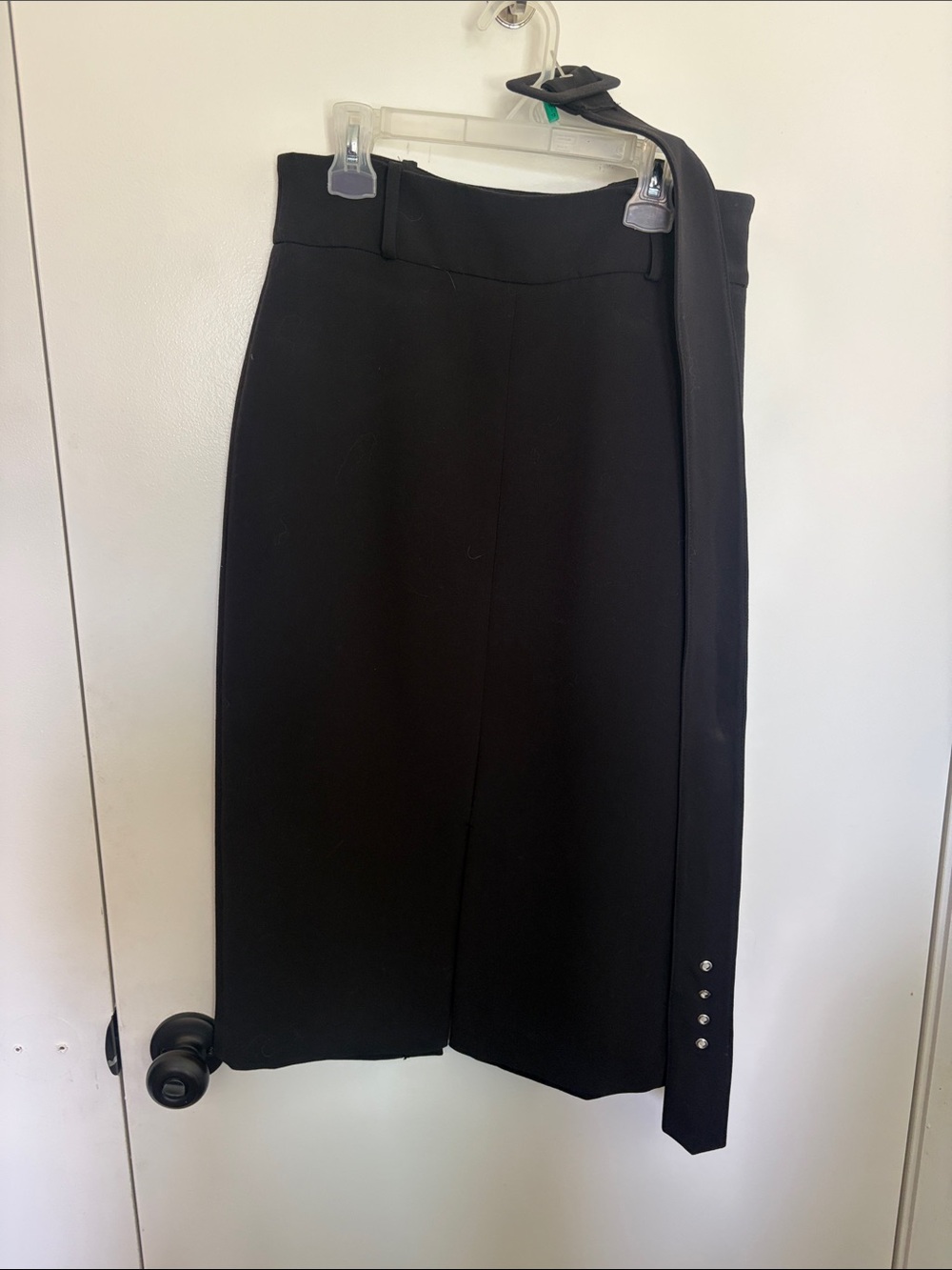 Nine West Black Midi Skirt with Side Tie Detail